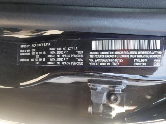 Photo 10 from auction – 2017 JEEP RENEGADE L with VIN ZACCJABB3HPF00125