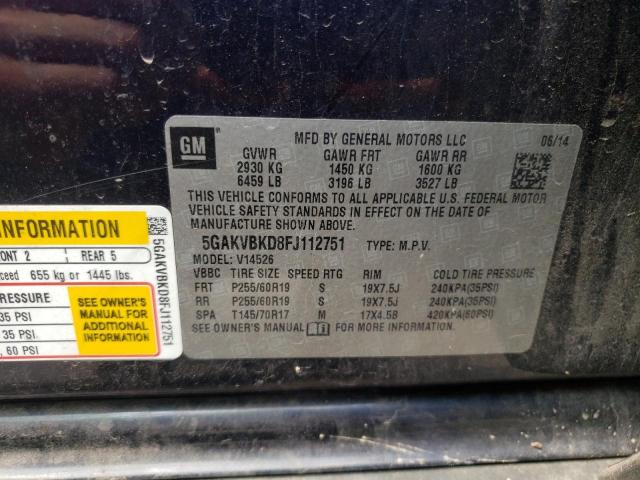 Photo 10 from auction – 2015 BUICK ENCLAVE with VIN 5GAKVBKD8FJ112751