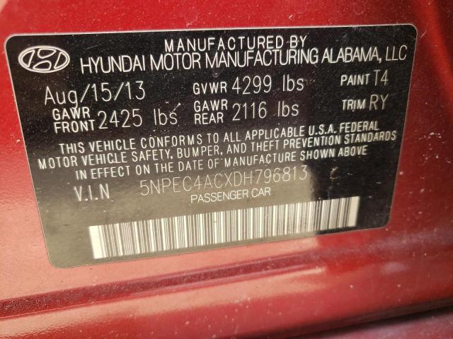 Photo 10 from auction – 2013 HYUNDAI SONATA SE with VIN 5NPEC4ACXDH796813