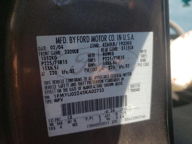 Photo 10 from auction – 2005 FORD ESCAPE XLS with VIN 1FMYU02Z45KA02733
