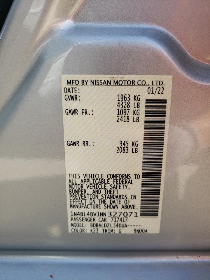 Photo 10 from auction – 2022 NISSAN ALTIMA S with VIN 1N4BL4BV1NN327071