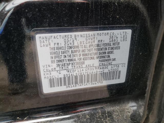 Photo 10 from auction – 2019 NISSAN SENTRA S with VIN 3N1AB7AP1KY366998