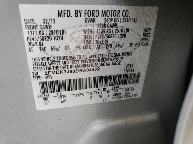 Photo 10 from auction – 2013 FORD EDGE SEL with VIN 2FMDK3J90DBA04432