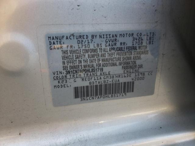Photo 10 from auction – 2017 NISSAN VERSA S with VIN 3N1CN7AP0HL851719