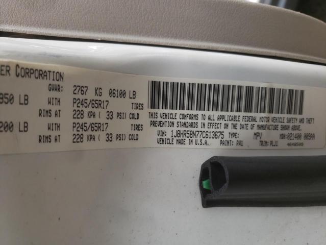Photo 10 from auction – 2007 JEEP GRAND CHER with VIN 1J8HR58N77C613675