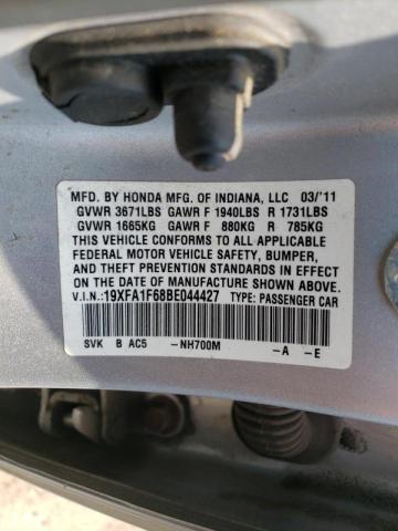 Photo 10 from auction – 2011 HONDA CIVIC LX-S with VIN 19XFA1F68BE044427