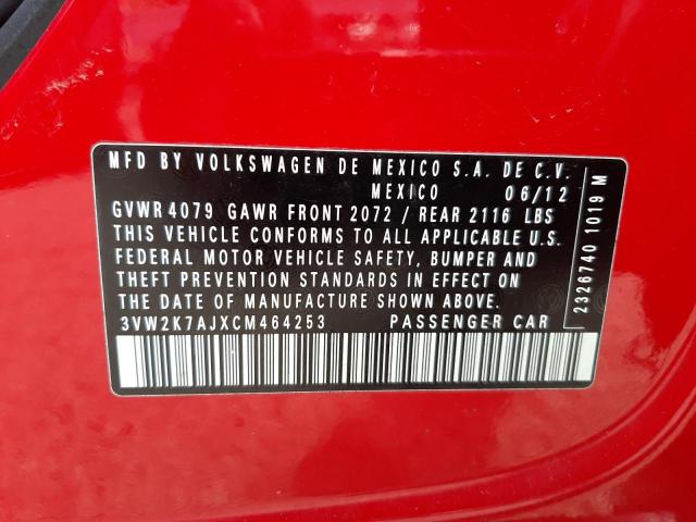 Photo 10 from auction – 2012 VOLKSWAGEN JETTA BASE with VIN 3VW2K7AJXCM464253