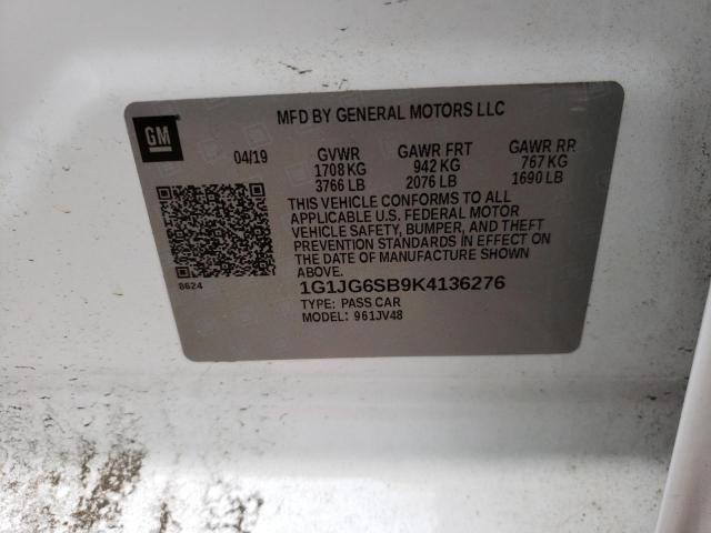 Photo 10 from auction – 2019 CHEVROLET SONIC with VIN 1G1JG6SB9K4136276