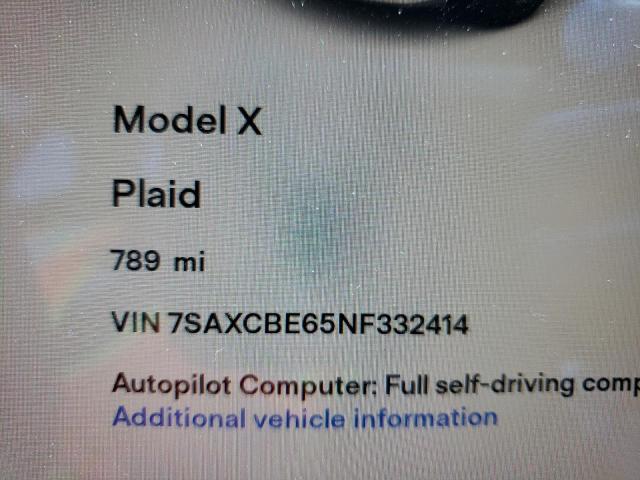Photo 8 from auction – 2022 TESLA MODEL X with VIN 7SAXCBE65NF332414
