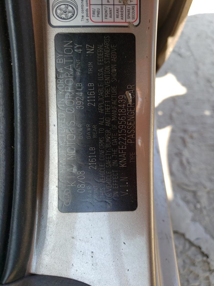 Photo 10 from auction – 2009 KIA SPECTRA with VIN KNAFE221595618439