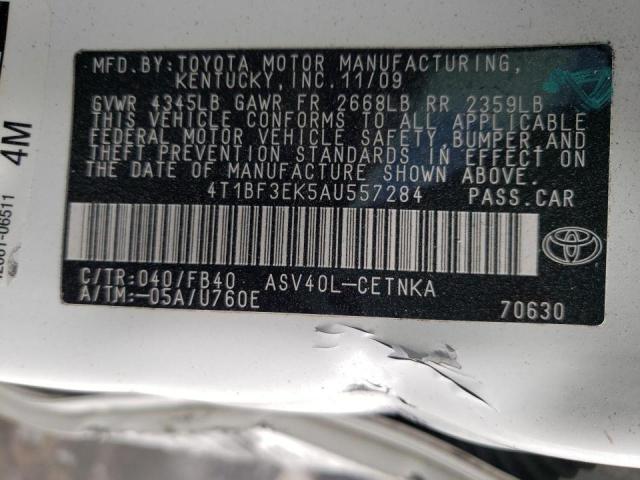 Photo 10 from auction – 2010 TOYOTA CAMRY BASE with VIN 4T1BF3EK5AU557284