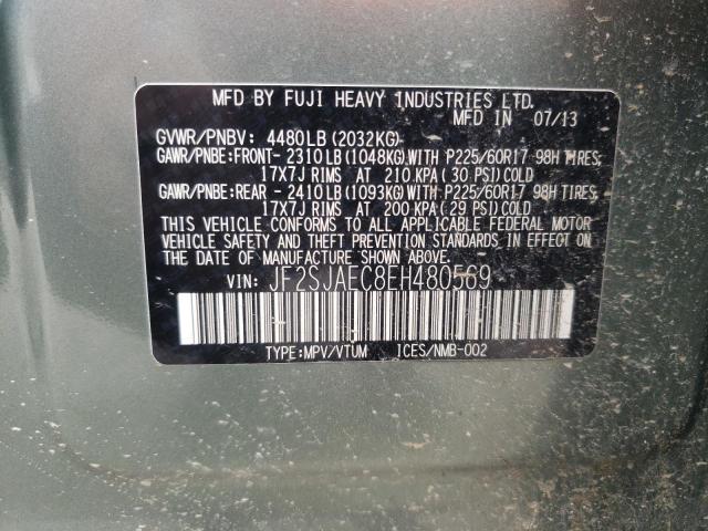 Photo 10 from auction – 2014 SUBARU FORESTER 2 with VIN JF2SJAEC8EH480569