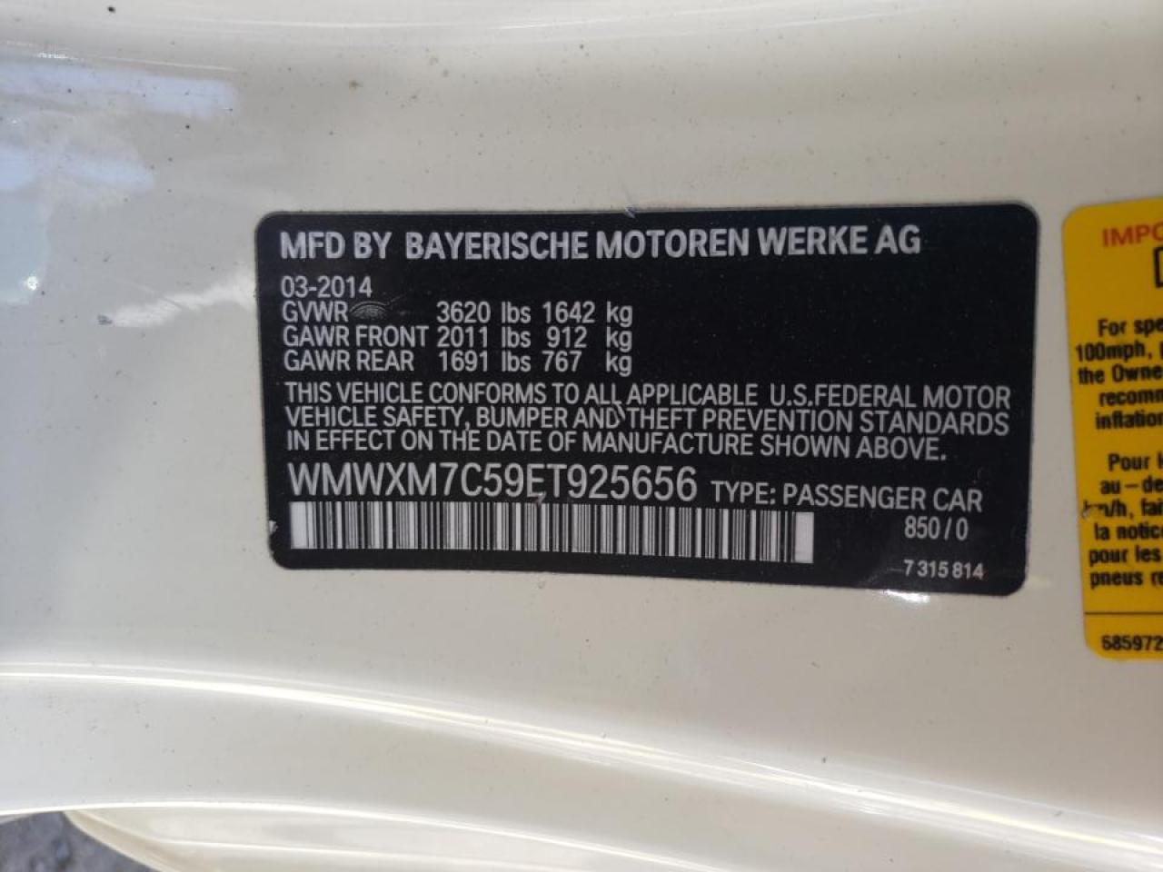 Photo 20 from auction – 2014 MINI COOPER S with VIN WMWXM7C59ET925656