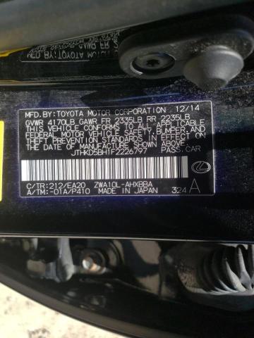 Photo 10 from auction – 2015 LEXUS CT 200 with VIN JTHKD5BH1F2226797