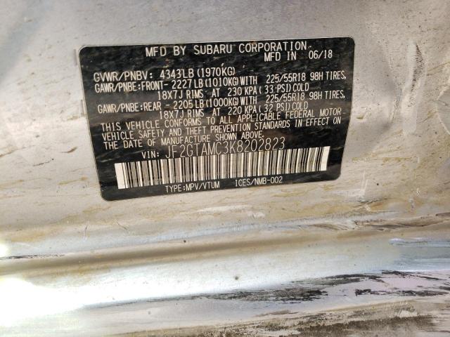 Photo 10 from auction – 2019 SUBARU CROSSTREK with VIN JF2GTAMC3K8202823