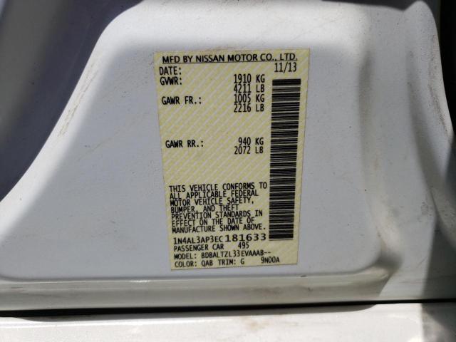 Photo 10 from auction – 2014 NISSAN ALTIMA with VIN 1N4AL3AP3EC181633
