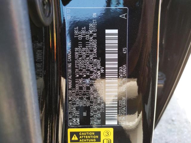 Photo 10 from auction – 2014 LEXUS RX 350 BAS with VIN 2T2BK1BA9EC230854