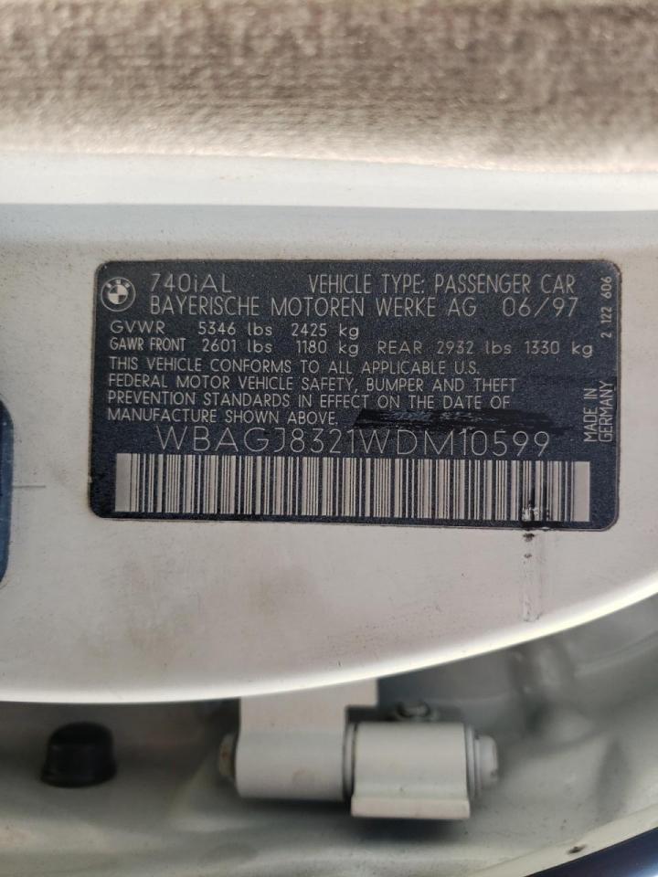 Photo 10 from auction – 1998 BMW 740 IL with VIN WBAGJ8321WDM10599