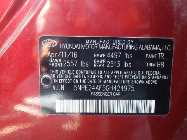 Photo 10 from auction – 2016 HYUNDAI SONATA SE with VIN 5NPE24AF5GH424975