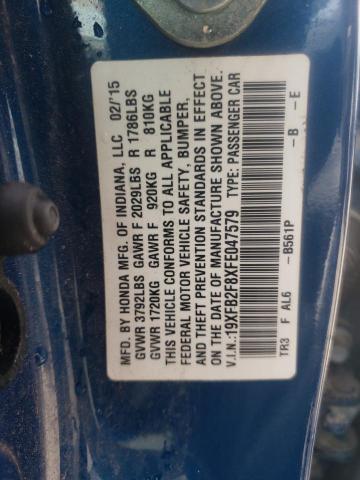 Photo 10 from auction – 2015 HONDA CIVIC EX with VIN 19XFB2F8XFE047579