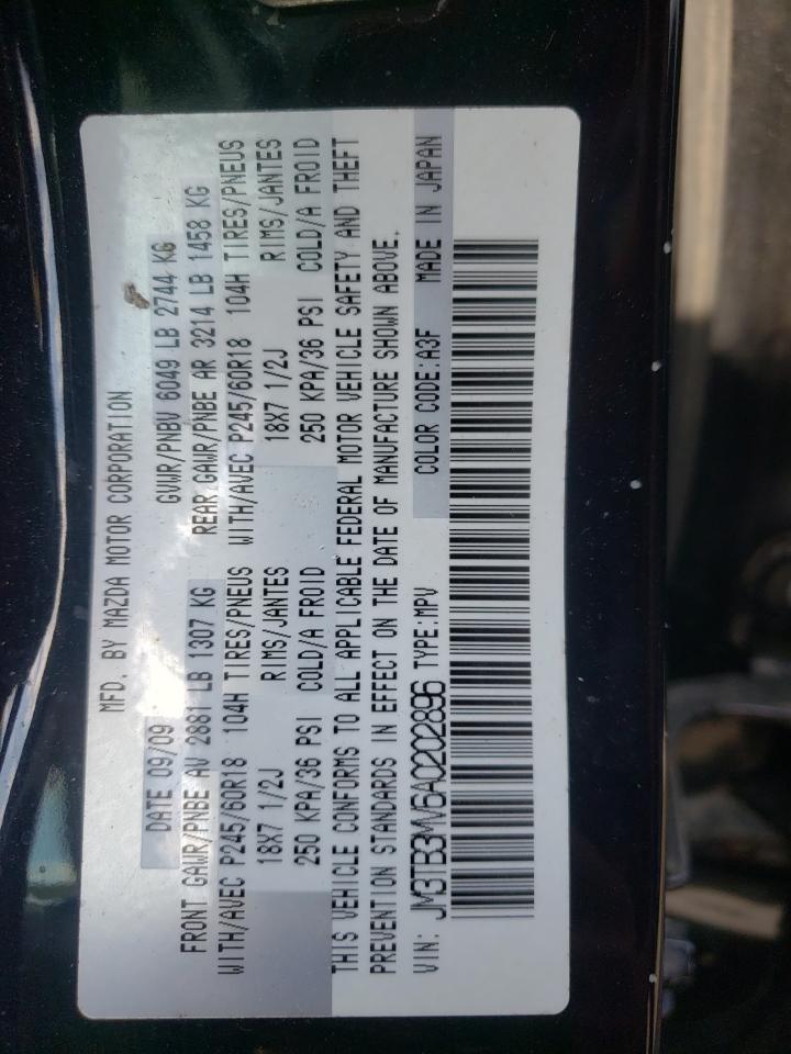 Photo 10 from auction – 2010 MAZDA CX-9 with VIN JM3TB3MV6A0202896