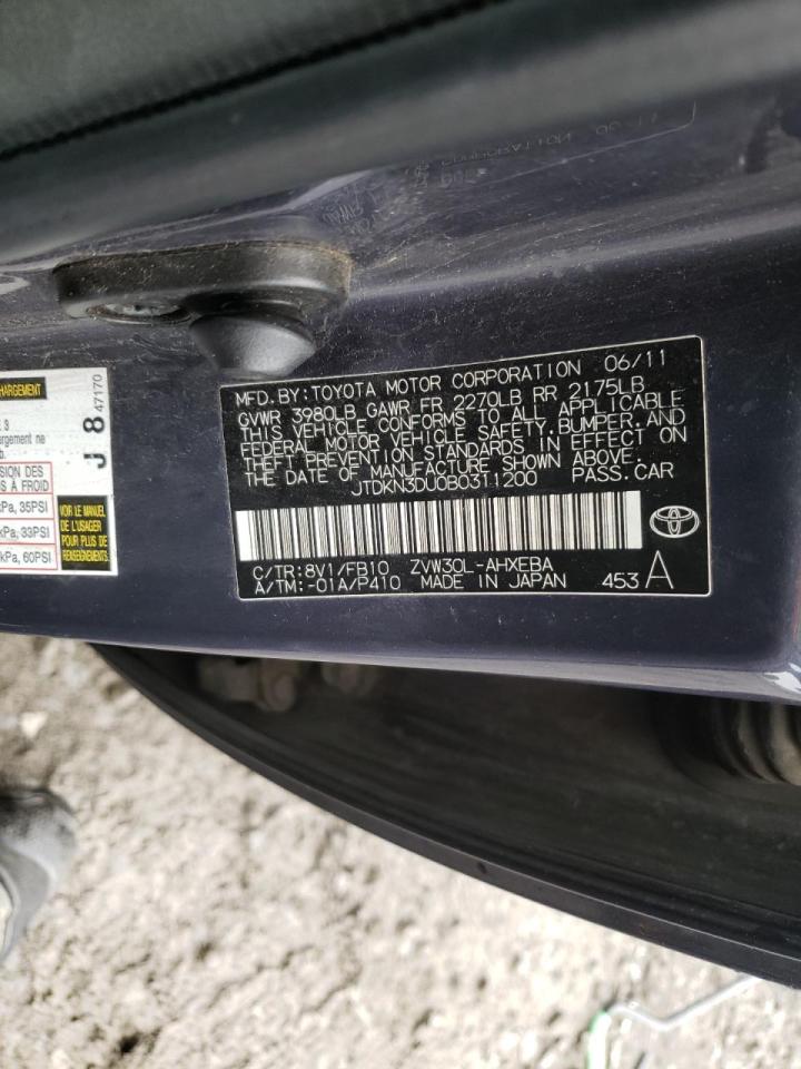 Photo 10 from auction – 2011 TOYOTA PRIUS with VIN JTDKN3DU0B0311200
