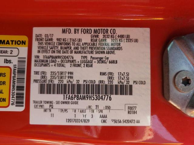 Photo 10 from auction – 2017 FORD MUSTANG with VIN 1FA6P8AM9H5304776