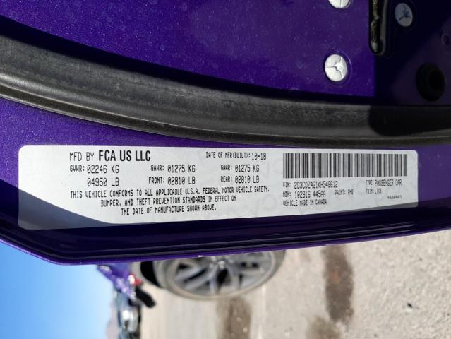 Photo 10 from auction – 2019 DODGE CHALLENGER with VIN 2C3CDZAG1KH548612
