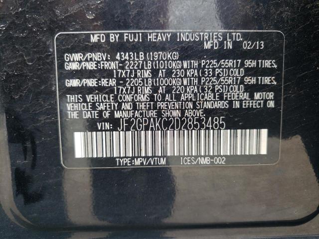 Photo 10 from auction – 2013 SUBARU XV CROSSTR with VIN JF2GPAKC2D2853485