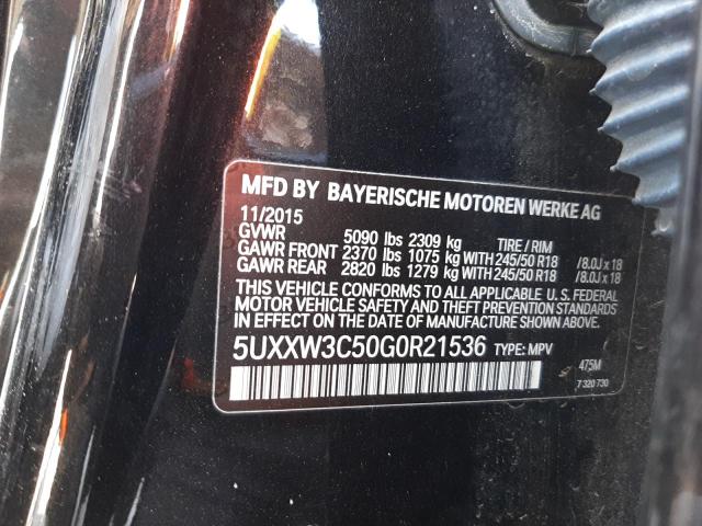Photo 10 from auction – 2016 BMW X4 XDRIVE2 with VIN 5UXXW3C50G0R21536