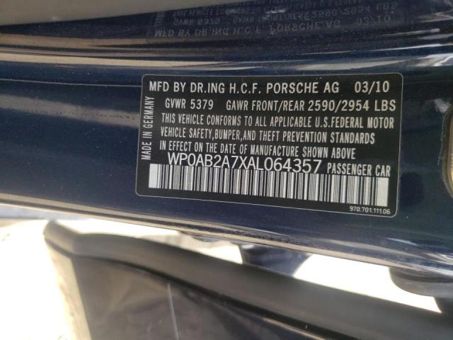 Photo 10 from auction – 2010 PORSCHE PANAMERA S with VIN WP0AB2A7XAL064357