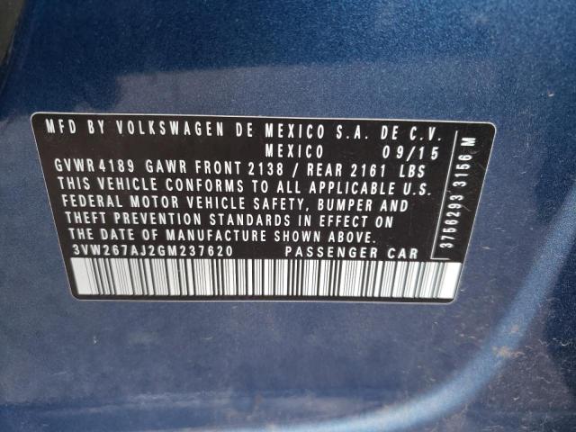 Photo 10 from auction – 2016 VOLKSWAGEN JETTA S with VIN 3VW267AJ2GM237620
