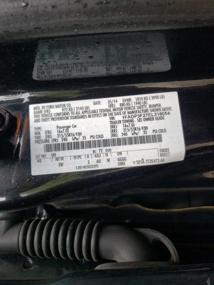 Photo 10 from auction – 2014 FORD FOCUS SE with VIN 1FADP3F27EL318054