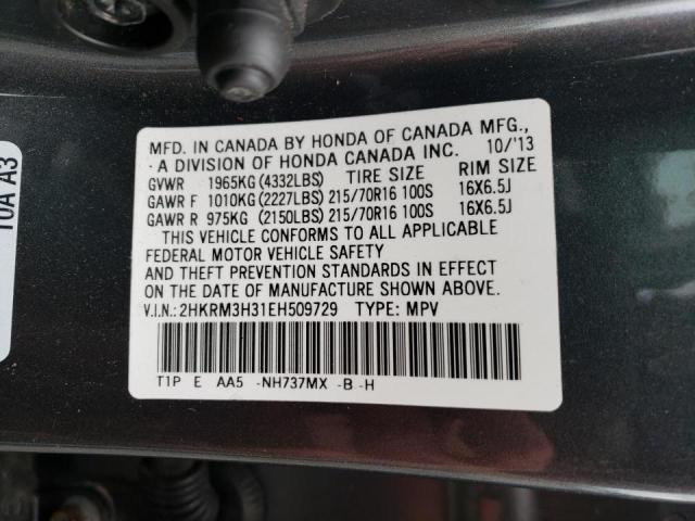 Photo 10 from auction – 2014 HONDA CRV with VIN 2HKRM3H31EH509729