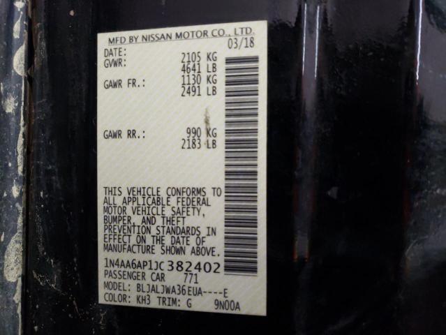 Photo 10 from auction – 2018 NISSAN MAXIMA 3.5 with VIN 1N4AA6AP1JC382402