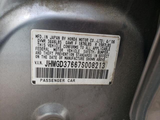 Photo 10 from auction – 2007 HONDA FIT S with VIN JHMGD37667S008213