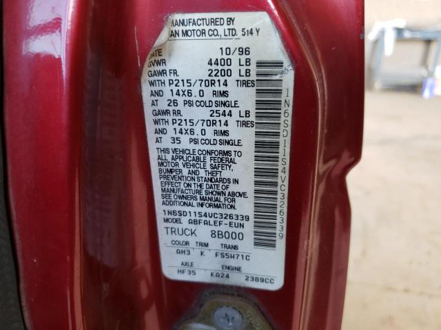 Photo 10 from auction – 1997 NISSAN PICK UP with VIN 1N6SD11S4VC326339