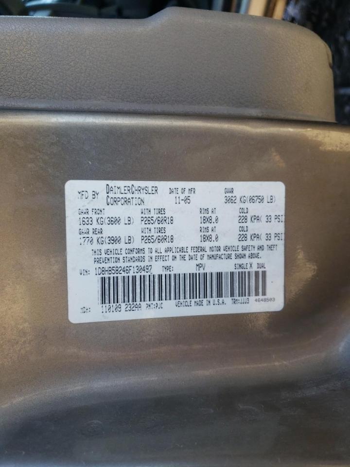 Photo 10 from auction – 2006 DODGE DURANGO LI with VIN 1D8HB58246F130497