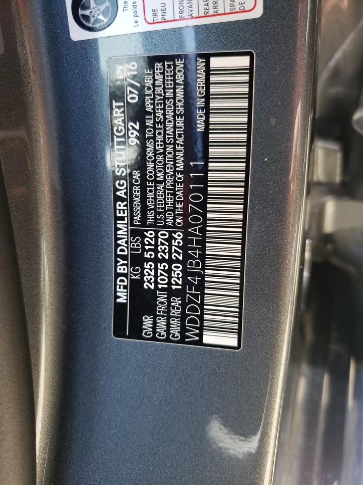 Photo 10 from auction – 2017 MERCEDES-BENZ E 300 with VIN WDDZF4JB4HA070111