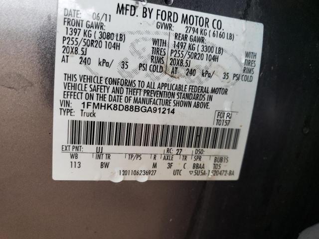 Photo 10 from auction – 2011 FORD EXPLORER X with VIN 1FMHK8D88BGA91214