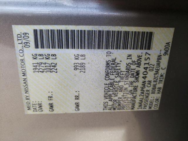 Photo 10 from auction – 2010 NISSAN ALTIMA BAS with VIN 1N4AL2AP6AN404157