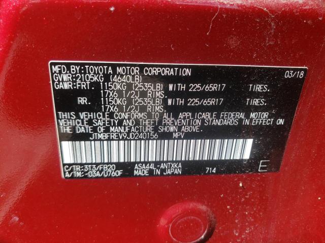 Photo 10 from auction – 2018 TOYOTA RAV4 LE with VIN JTMBFREV9JD240156