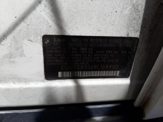 Photo 10 from auction – 2009 BMW X5 XDRIVE4 with VIN 5UXFE83569L168950