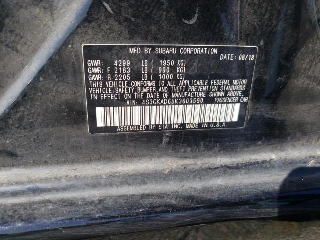 Photo 10 from auction – 2019 SUBARU IMPREZA PR with VIN 4S3GKAD65K3603590