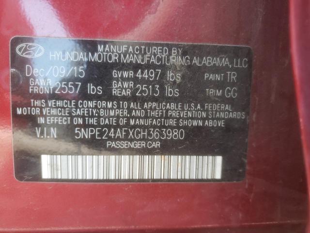 Photo 10 from auction – 2016 HYUNDAI SONATA SE with VIN 5NPE24AFXGH363980