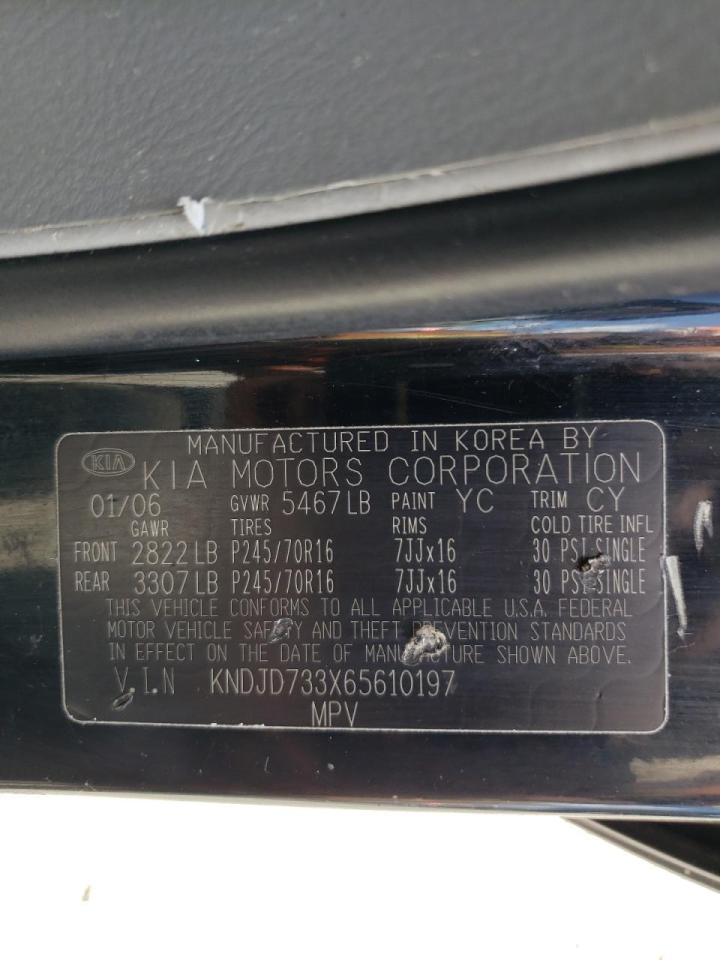 Photo 10 from auction – 2006 KIA SORENTO EX with VIN KNDJD733X65610197