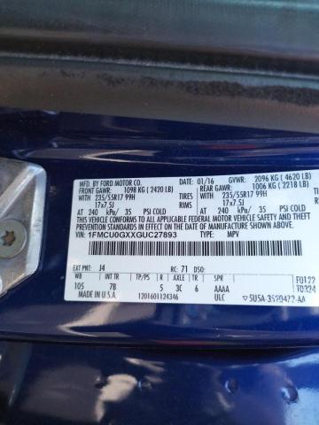 Photo 10 from auction – 2016 FORD ESCAPE SE with VIN 1FMCU0GXXGUC27893