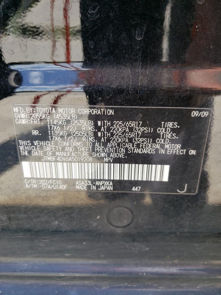 Photo 10 from auction – 2010 TOYOTA RAV4 with VIN JTMBF4DV6A5019208