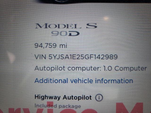 Photo 8 from auction – 2016 TESLA MODEL S with VIN 5YJSA1E25GF142989