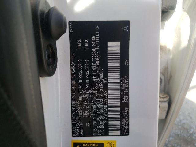 Photo 10 from auction – 2015 LEXUS RX 350 BAS with VIN 2T2BK1BA0FC298865